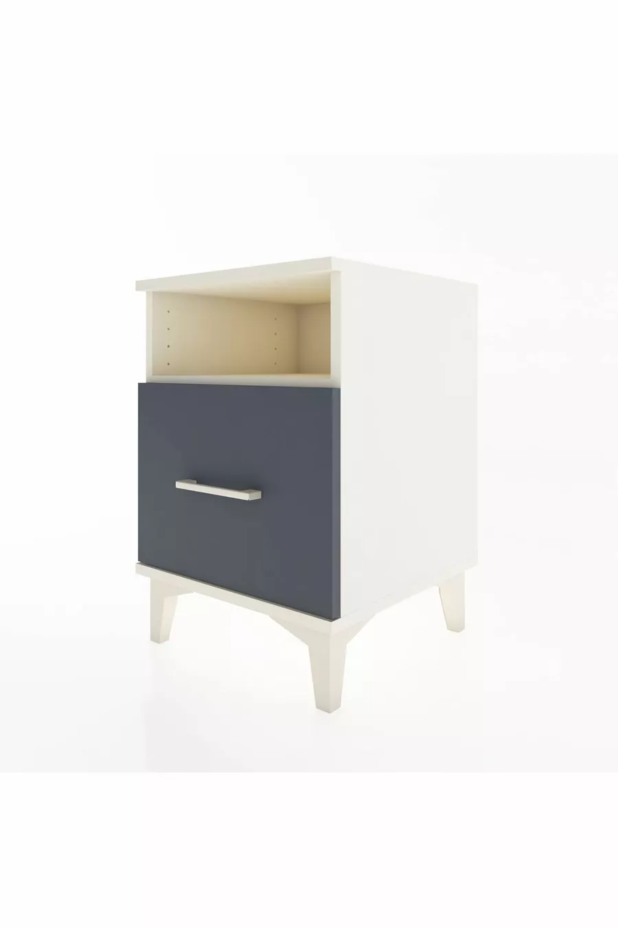 Commode Hyperion à une étagère et un tiroir, Pierre de lune-Anthracite