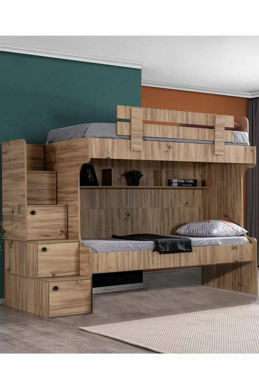 Lits superposés, Lit superposé Viva 2 places avec armoire 3 portes + 2 matelas confort