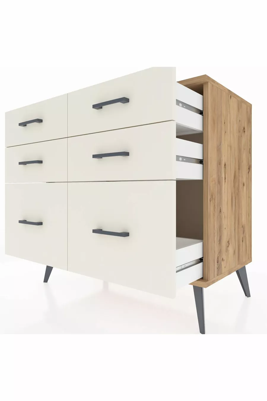 Commode Hyperion 6 tiroirs Pin-Pin / Pierre de lune