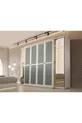 Turquoise MDF-Based LED Bedroom Set