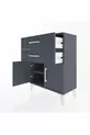 Arges Commode Single Shelf 2 Drawers 2 Doors Anthracite-Anthracite