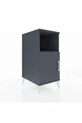 Table de chevet Kronos à 2 étagères avec 1 porte Anthracite-Anthracite