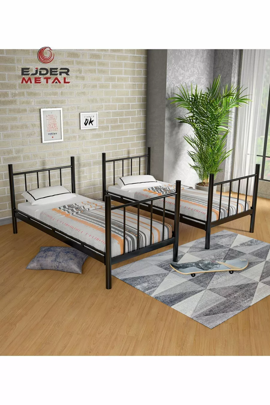 Letto a castello Letto a castello nero (senza materasso)