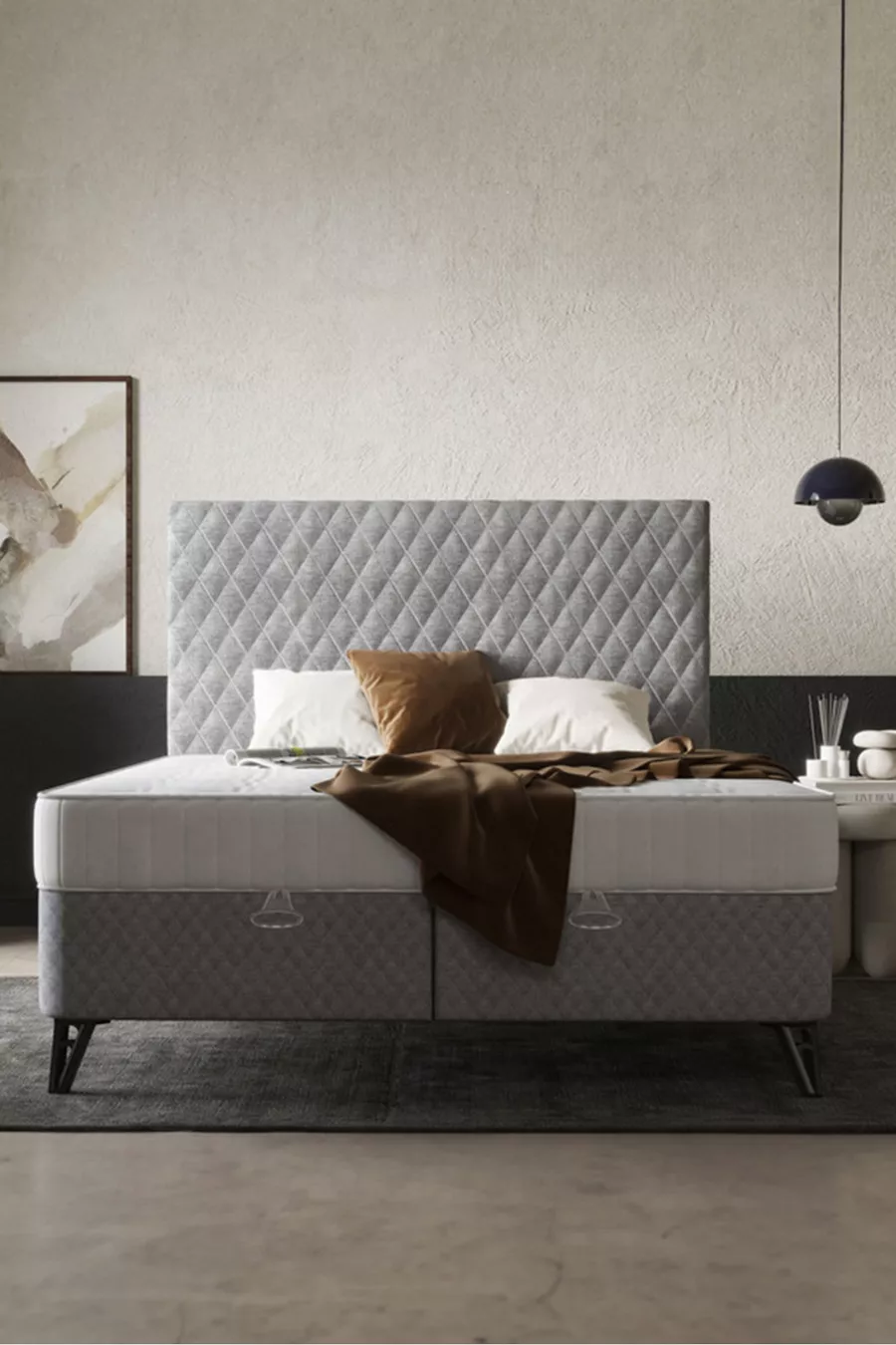 Ensemble de lit double Pro / Matelas orthopédique - Sommier - Tête de lit / Ensemble de lit 3 pièces
