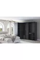 ENSEMBLE DE CHAMBRE PANDOR NOX AVEC VITRES, MODULE D'ANGLE, NOYER FONCÉ