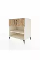 Commode Kronos 3 étagères 2 portes Pierre de Lune-Épicéa