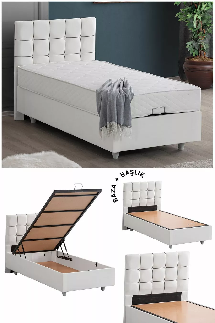 Ensemble double Tavira, ensemble tête de lit pour lit simple