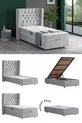Riga Single MDF Bed Base, Light Gray (Excluding Headboard and Mattress)