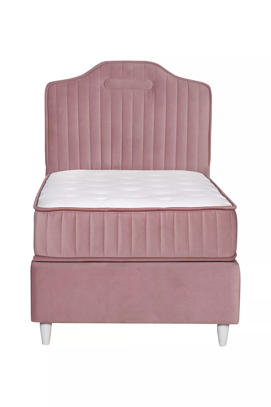 Ensemble de lit Royal Lux avec sommier coffre et tête de lit, matelas à ressorts, rose