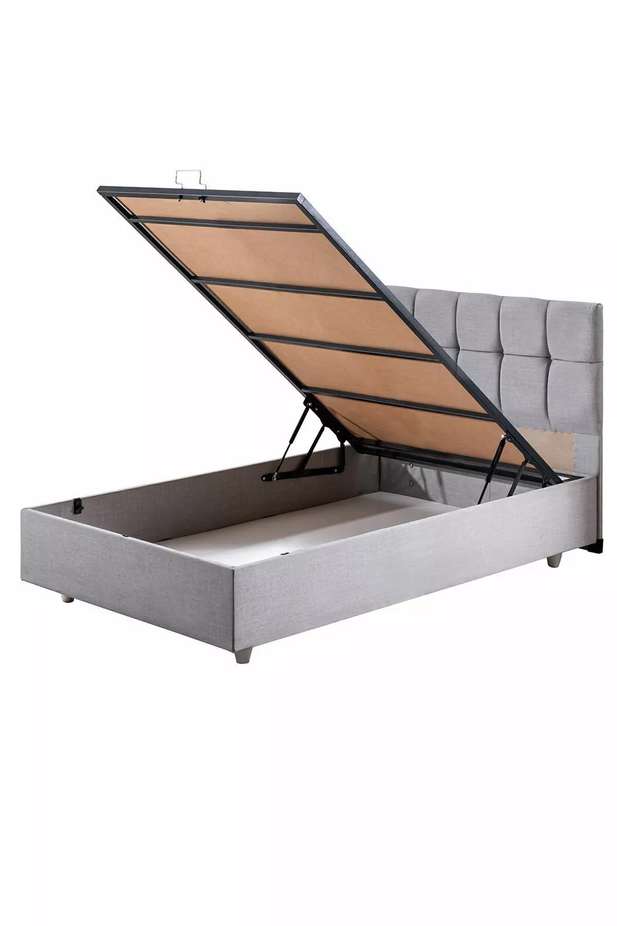 Set Berlin Double, Ensemble Tête de Lit et Cadre Simple - Gris Clair