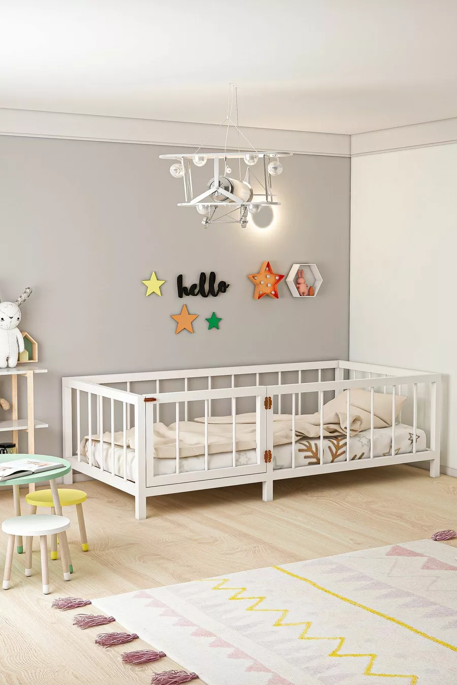 LIT D'ENFANT EN BOIS NATUREL MALEYA