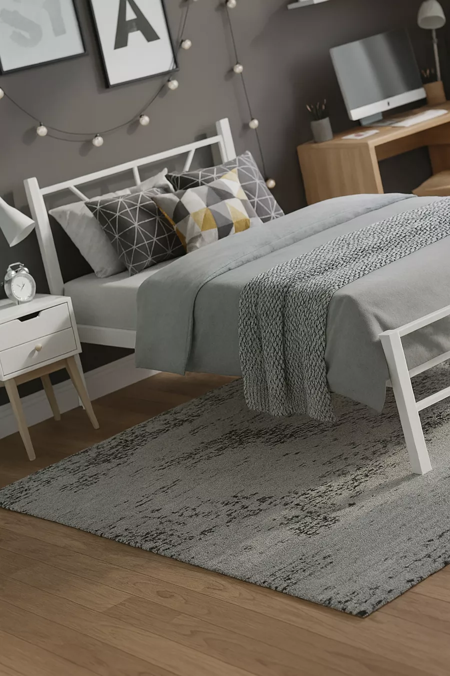 Alchera Single Metal Bed White