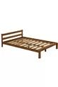 Lit en bois massif cm X cm Couleur noyer bois naturel