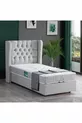 Рига Единично База с Табла Comfort Матрак Комплект, Светлосив