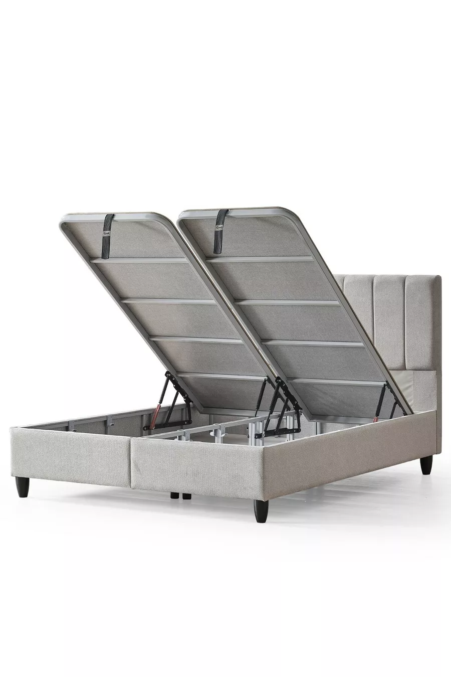 Ensemble 3 pièces Lit double Magnolia entièrement orthopédique antibactérien + Sommier avec coffre + Tête de lit