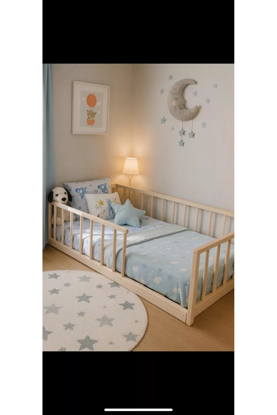 Solid Wood Round Slatted Natural Bed Frame Children's Bed cm X cm Natural Wood