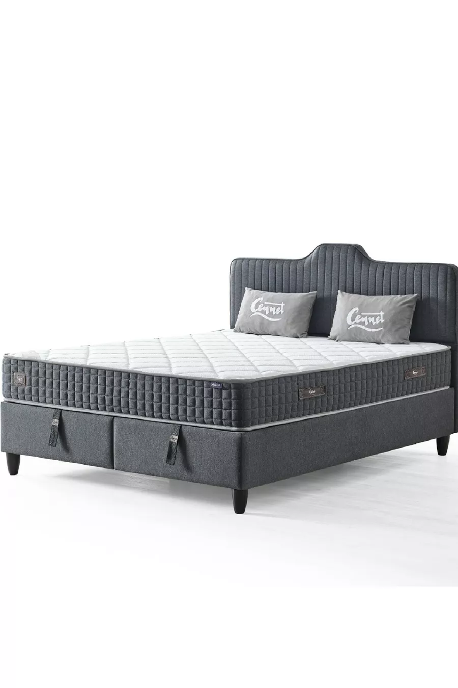 Ensemble Lit Double Antibactérien Orthopédique Complet avec Sommier et Tête de Lit Série Violette, Set de 3 pièces
