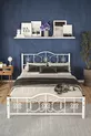 Pero Double Bed Wrought Iron Metal Bed White