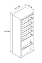 7 Mand Kast Multifunctionele Kast Speelgoedkast Pera Safier Eik