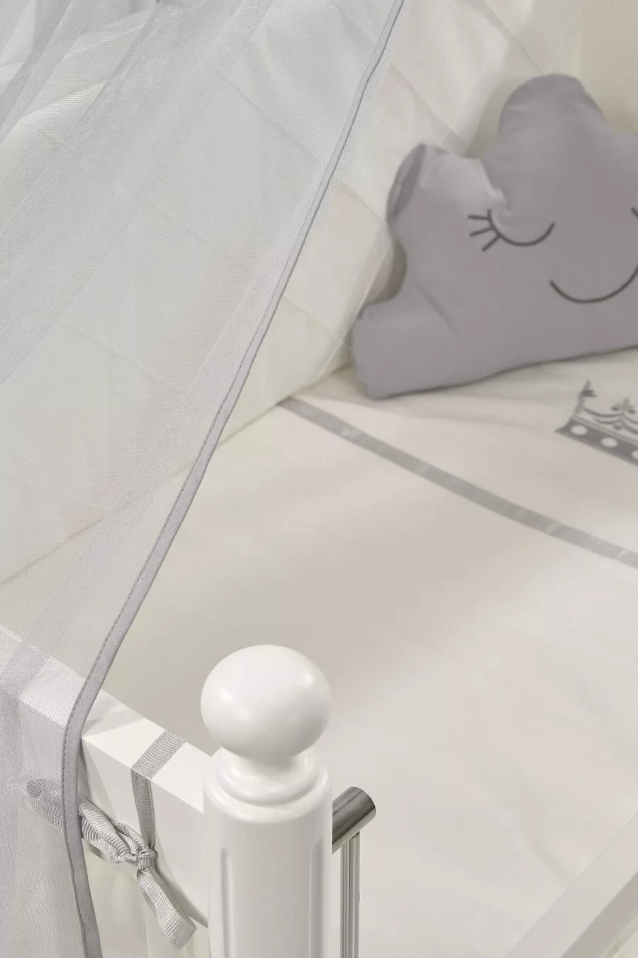 Mondo Side-Swing Wooden Cradle cm (white-motto gray)