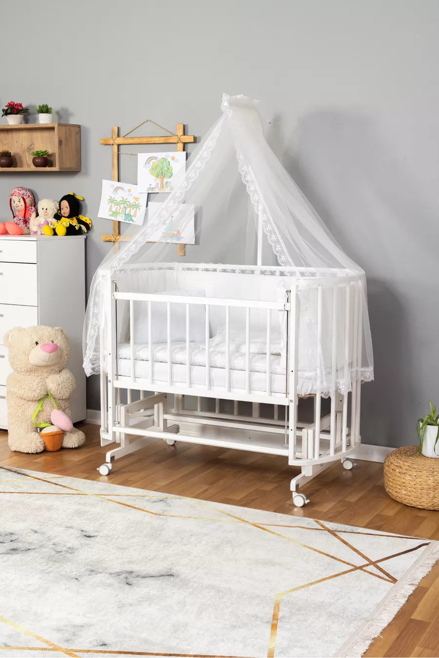 Culla Portatile in Legno Naturale per Neonati Vicino alla Madre Prezzi della Culla per Bambini