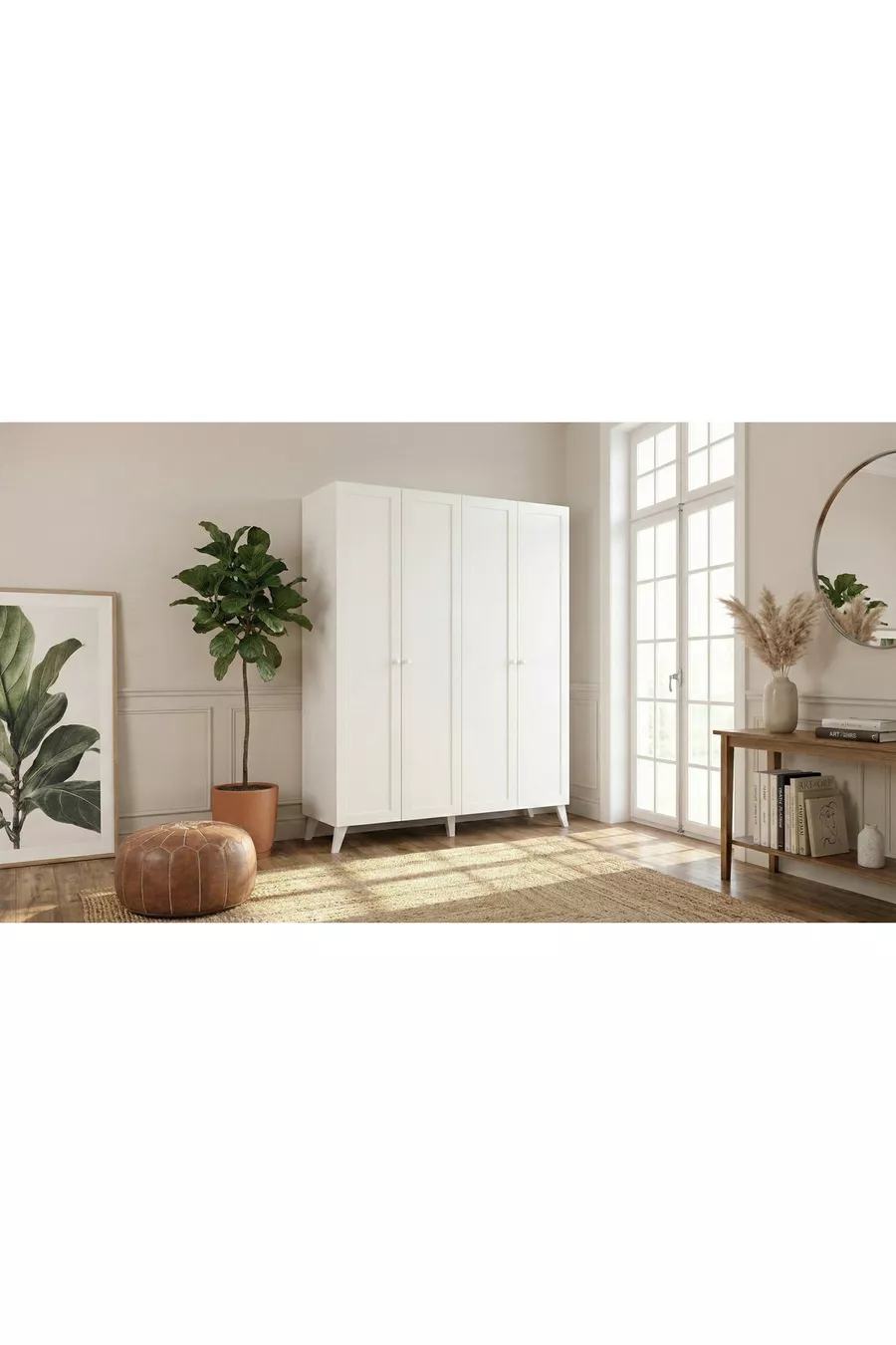 Armoire à 4 portes Maya blanche
