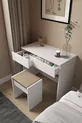 B İki Geniş Çekmeceli Oturaklı Yatak Odası Modern Puflu Makyaj Masası Organizer