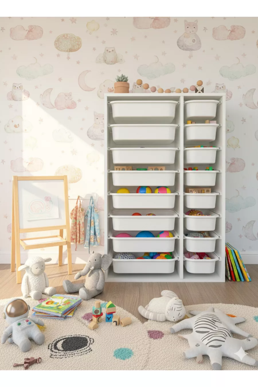 Multi-Purpose Toy Cabinet with Drawers and Storage Unit – Kids' Room Organizer with Gift Tag