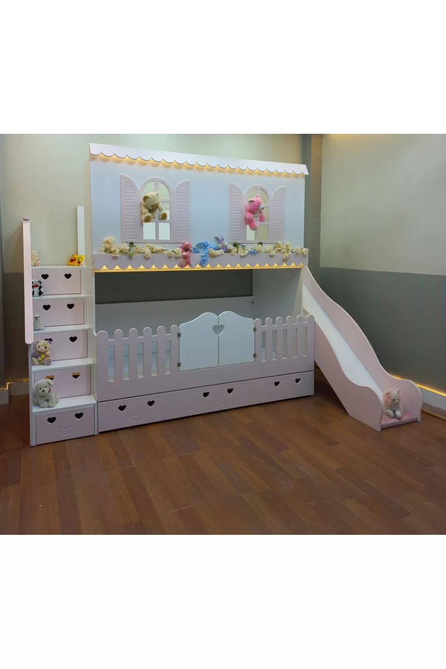 Alaçatı Bunk Bed with Slide and Small Bed