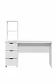 Lits superposés, Litera avec Armoire et Bureau, Blanc 1 Matelas Comfort