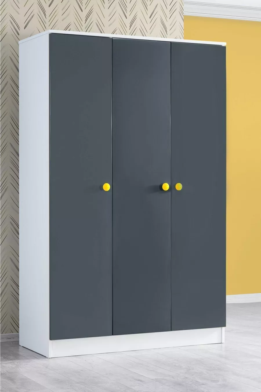 Lits superposés, Lit superposé Metris avec bureau et armoire à 3 portes