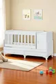 Berceau pour bébé à bascule pour côté de lit, avec tiroir et couvercle, bleu avec ensemble de literie