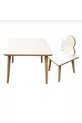 Ensemble de table et chaise pour enfants en bois Yaz Sil Yüzey, 1 chaise, 1 table avec pieds coniques en bois