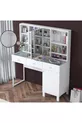 Rani Schminktisch mit Spiegeltür und Schublade, Schmuck-Organizer mit Haken, Weiß