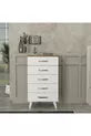 Commode Cemre à 5 tiroirs Blanc-Noyer