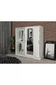 Armadio con specchio scorrevole in MDF Samira, bianco - MDF di prima qualità completa