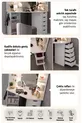 Diva Corner Hollywood LED Lighted Mirror 5-Drawer Makeup Vanity Table