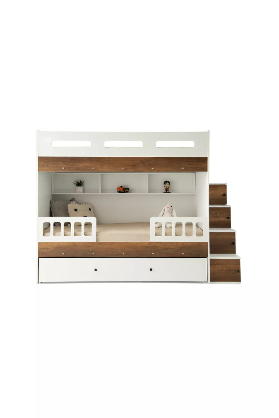 Lit superposé Berlin / 2 pièces avec matelas à ressorts en bambou inclus
