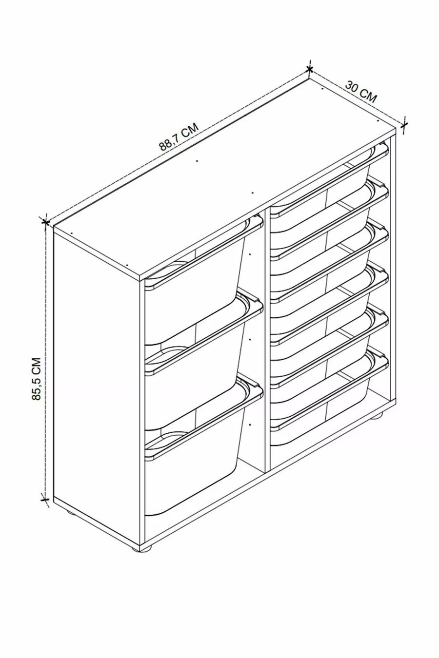 9 Mand Kast Multifunctionele Kast Speelgoedkast Çağla Çam