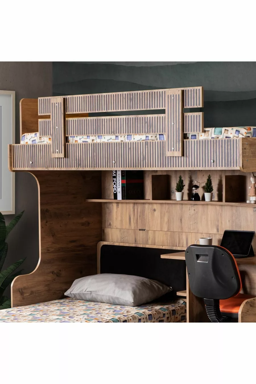 Stapelbed, Natuurlijke Stapelbed Bed, Tafel