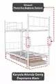Lits superposés Tekno compatibles avec matelas, métal blanc détachable