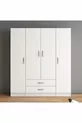 4-Door, 2-Drawer Wide Wardrobe White - 