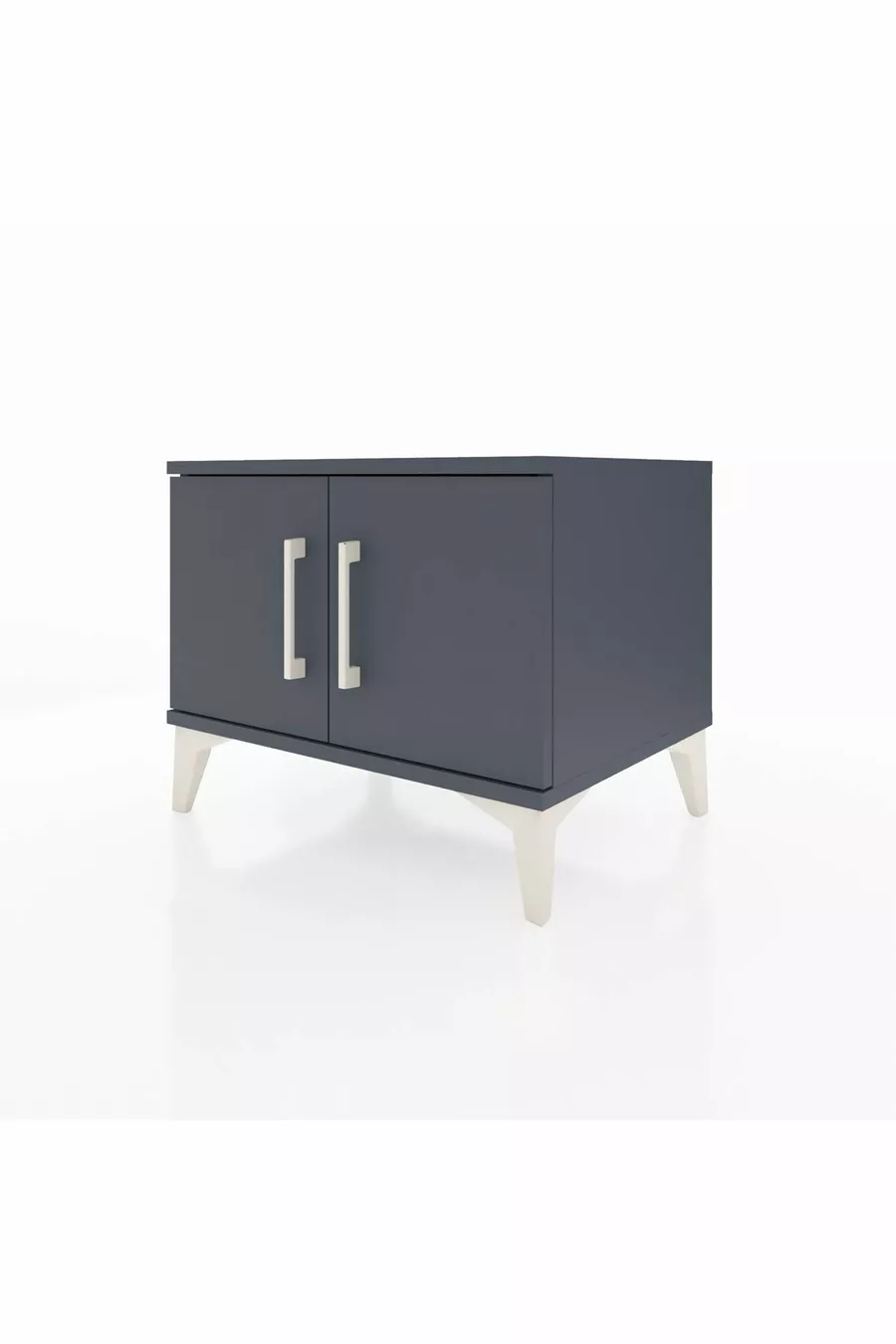 Table de chevet Hyperion à une étagère et deux portes Anthracite-Anthracite