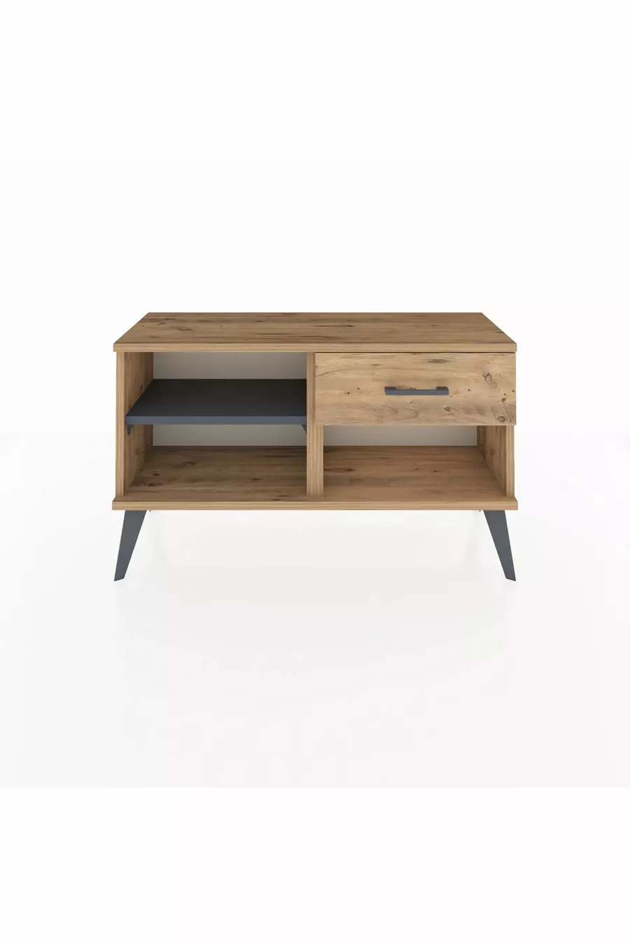 Commode Arges avec une étagère et un tiroir, pin-anthracite/pin