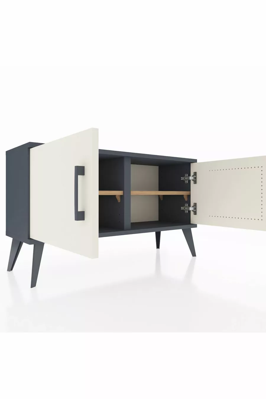 Arges Dresser with 2 Shelves and 2 Doors Anthracite-Ash/ Pine