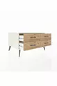 Kronos Dresser 4-Shelf Moonstone-Moonstone/Pine