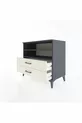 Commode Hyperion 2 étagères 2 tiroirs Anthracite-Pierre de Lune