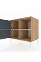 Commode Kronos à 2 étagères et 2 portes, pin-anthracite / pierre de lune