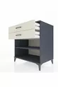Commode Kronos à une étagère et 2 tiroirs Anthracite-Pierre de Lune