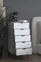 Commode Arden 5 tiroirs, panier à linge
